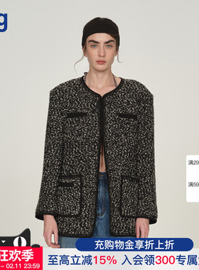 【ICEDUST】hug 2025秋冬新四口袋花纱圆领包边外套icedust