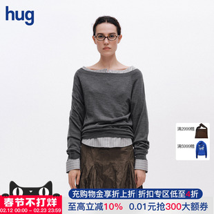 【ICE DUST】hug 2026早春新款一字领套头毛衫icedust