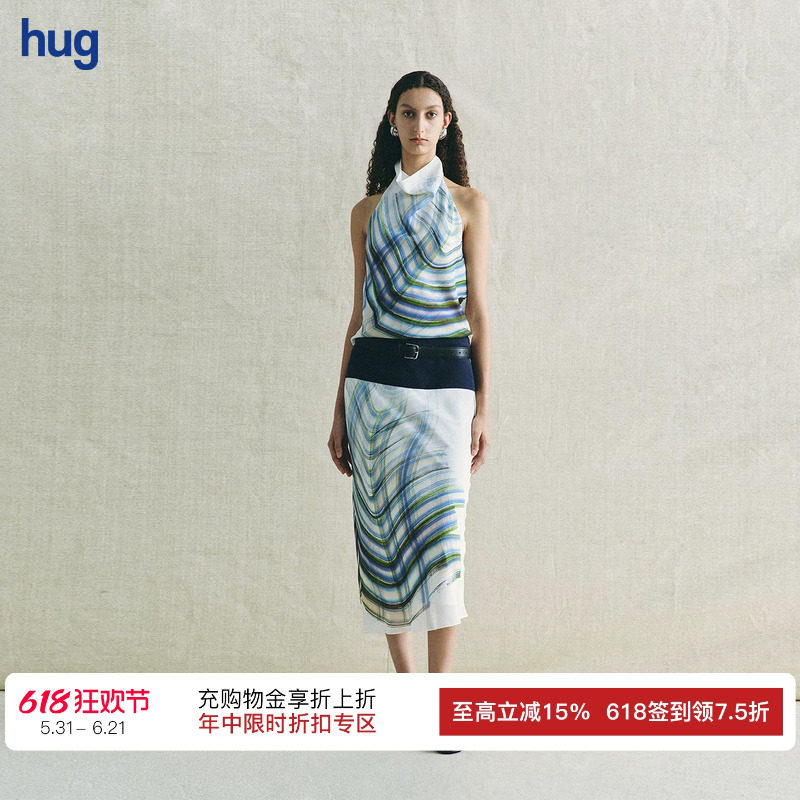 【deepmoss】hug 2026夏季新款缎之乐章挂脖上衣半裙
