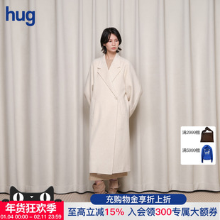 【BOTTOM NOTES】hug 2025秋冬新款翻领长款外套羊毛大衣