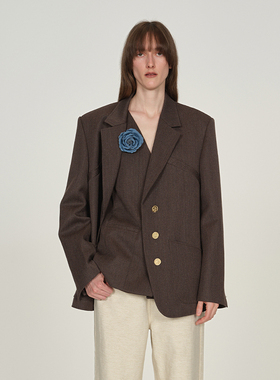 【ICE DUST】hug 2025秋冬新款长袖羊毛金币扣廓形西装icedust