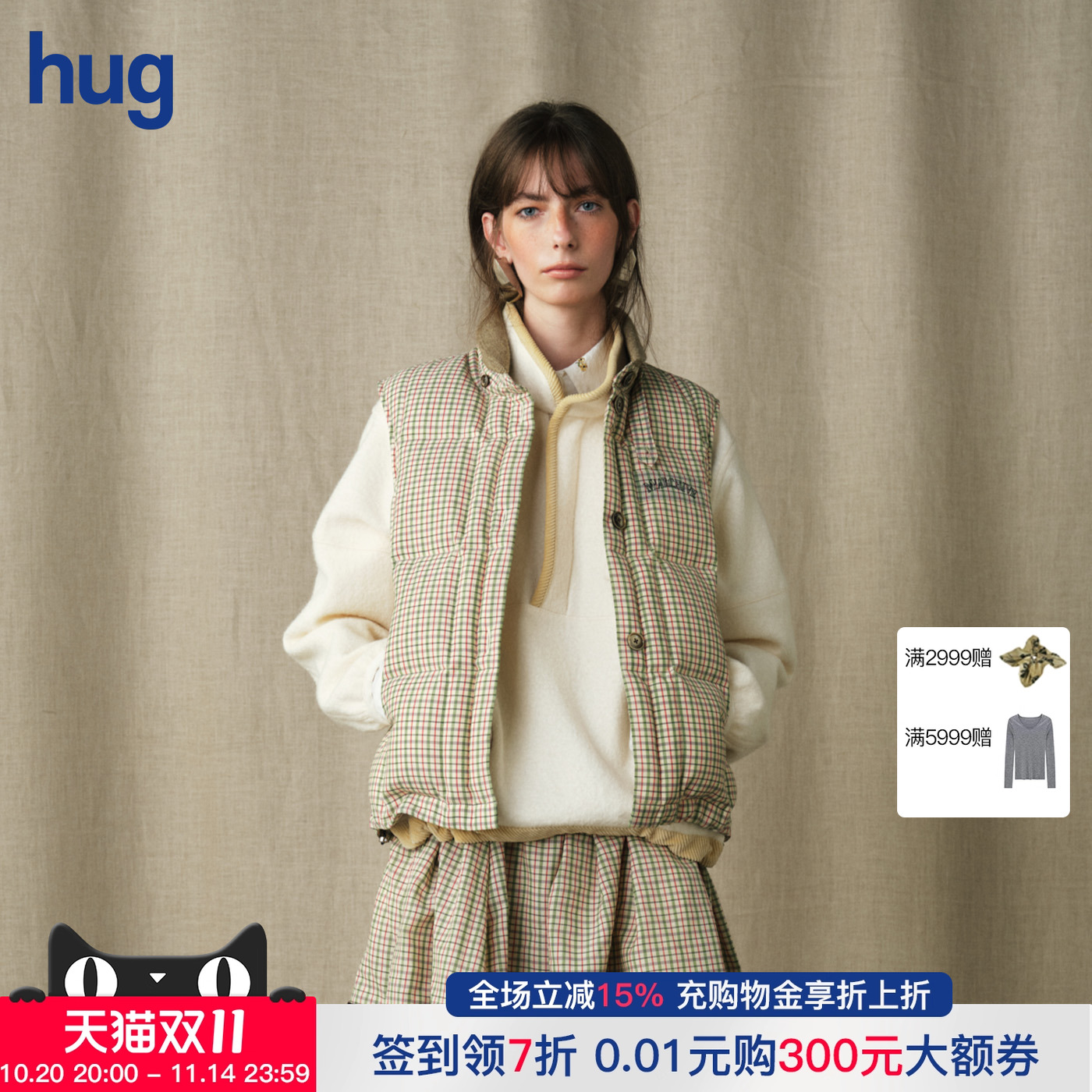 MARCHEN25秋冬新款鹿谷羽绒马甲