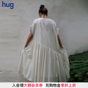 ELSA 純色圓領(lǐng)寬版 ESTURGIE 2025春夏新款 連衣裙 hug