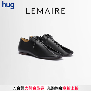 真皮單鞋 2025早新羊皮革綁帶平底鞋 hug 薄底德比鞋 LEMAIRE