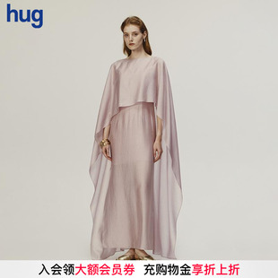 hug AETNA PROJECT 不規(guī)則絲質(zhì)禮服連衣裙 2025粉丁香色披肩式