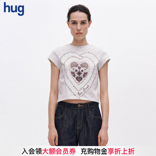 短款 爱心T恤 2026春夏新款 hug ICE DUST