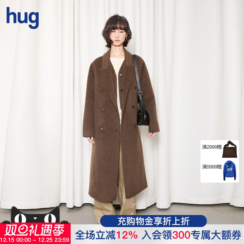 BOTTOMNOTES翻领双排扣大衣