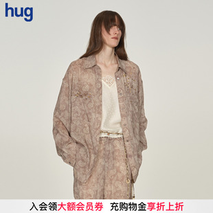 hug DUST 2025秋冬新款 腰果花長袖 老錢風(fēng)復(fù)古輕薄襯衣 襯衫 ICE