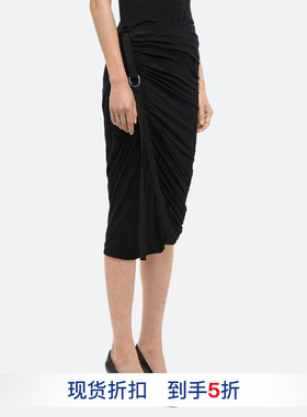 【HELMUT LANG】hug 2025纯色不对称褶饰半裙