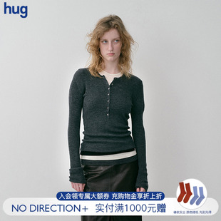 hug DIRECTION 2025秋冬新款 长袖 绵羊毛针织套衫 打底衫