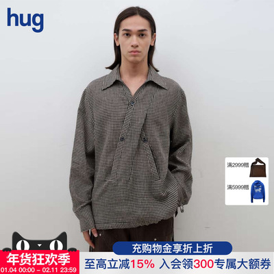 NULLUS26早春格纹系带长袖衬衫