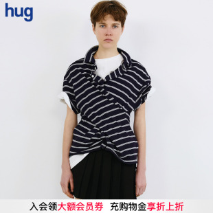 VVNK PLUS JANE 交叉拼接条纹Polo衫 hug 2025秋冬新款