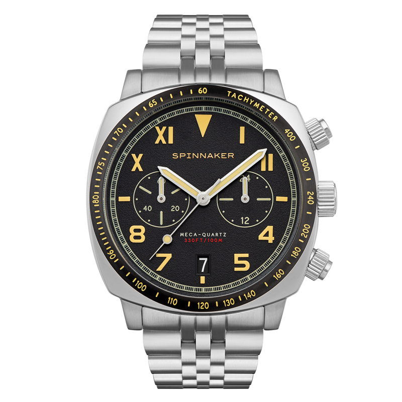 三角帆复古加州面石英计时手表