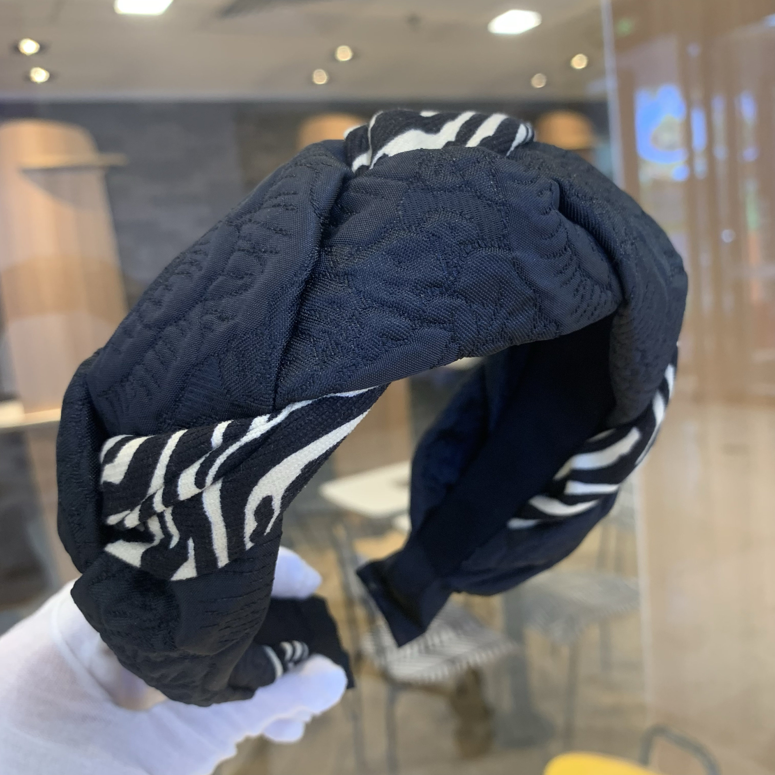 韩国东大门新款发箍女网红复古斑马纹宽边头箍压发卡简约百搭外戴