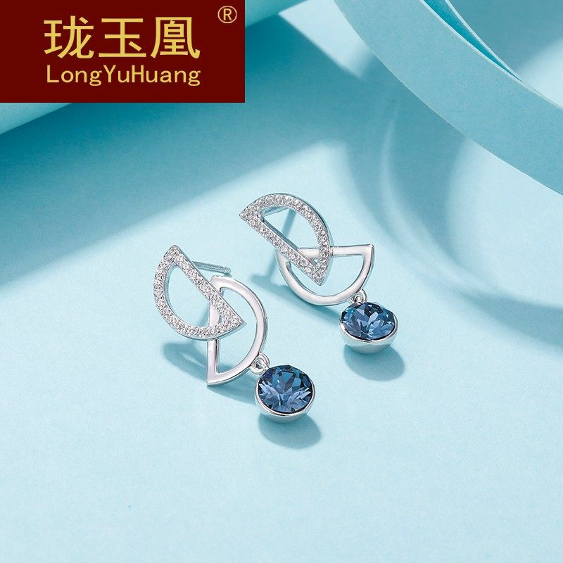 洛世奇元素耳钉女2019新款潮纯银简约冷淡风气质耳环耳饰DM0516