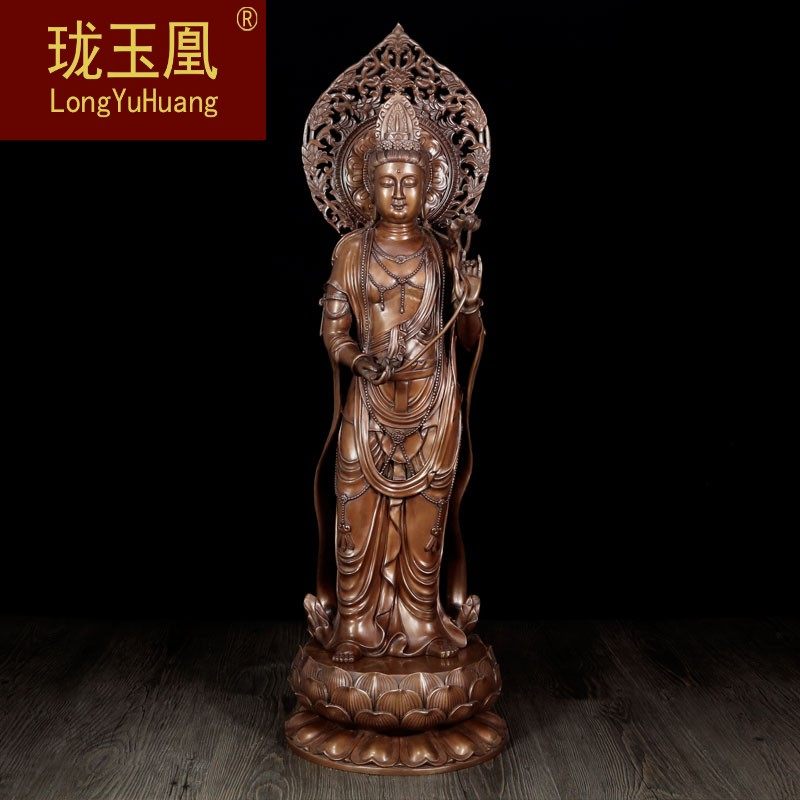 纯铜阿弥陀佛观音菩萨大势至菩萨像 西方三圣佛像摆件家居HW0424