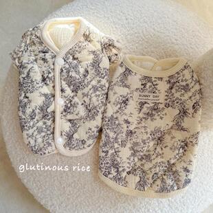 狗狗衣服国风青花水墨秋冬保暖背心飞袖宠物服饰小狗猫咪比熊泰迪