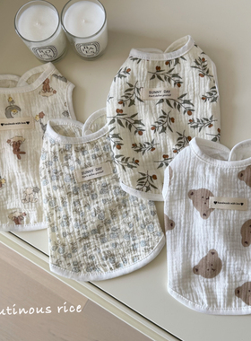 夏天狗狗衣服可爱薄款田园系猫咪吊带宠物小狗背心约克夏泰迪比熊