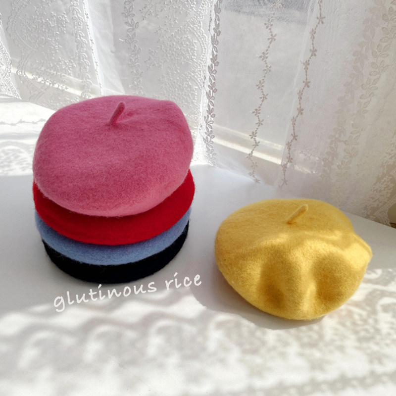 宠物饰品时尚百搭小狗狗贝雷帽泰迪法斗秋冬季装饰帽子保暖配饰潮