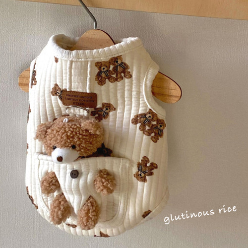 猫狗可爱立体玩偶熊棉马甲可牵引