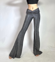 【DB QUEEN原创】MANDALA设计低腰V字侧绑带垂感修身爵士阔腿裤