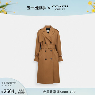 COACH 蔻驰奥莱女士休闲双排扣风衣