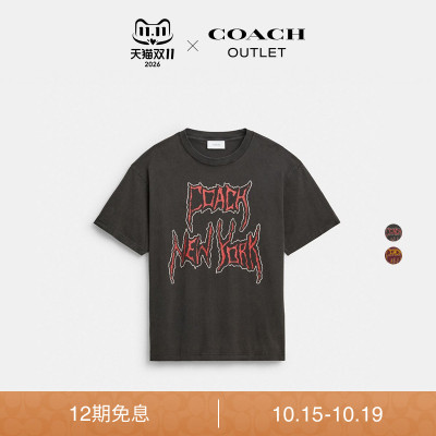 COACH/蔻驰奥莱男士METAL图案休闲T恤