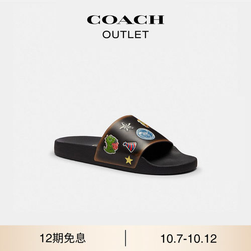 COACH/蔻驰奥莱男士REXY 10TH BIRTHDAY印花休闲拖鞋