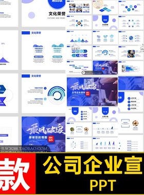 品牌推广宣传PPT大气招商项目公司简介1款高端模板蓝色团队企业