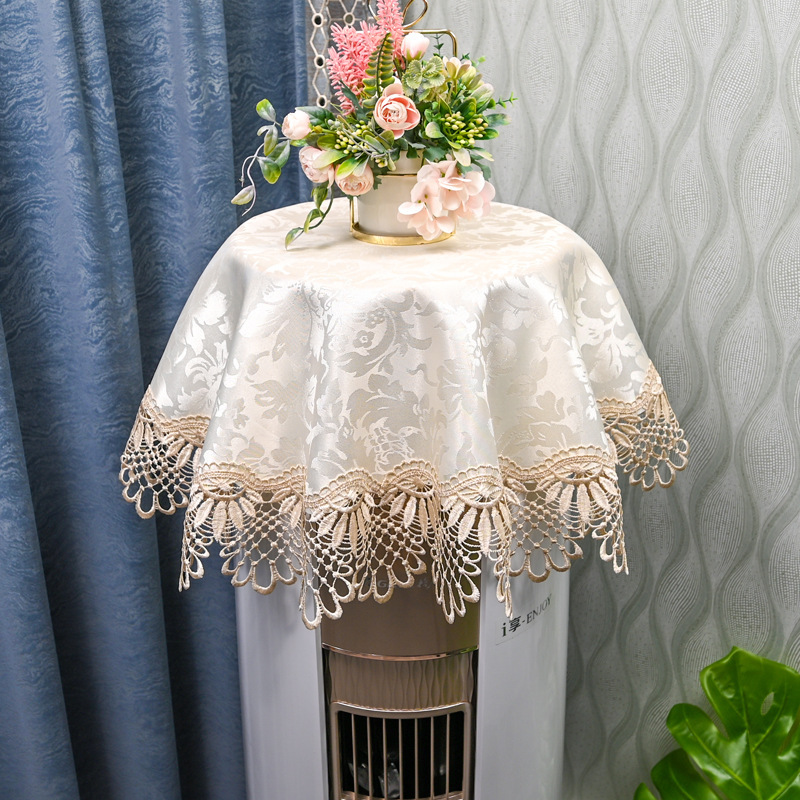 立式空调防尘盖巾圆柱柜式柜机圆形空调防尘罩美的蕾丝罩开机不取