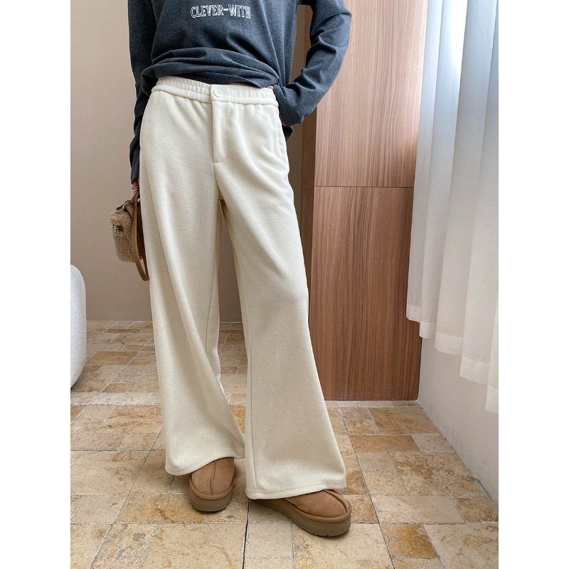 司南 松弛舒适区 慵懒遛弯高腰垂感阔腿糯米感拖地休闲裤 SN7659