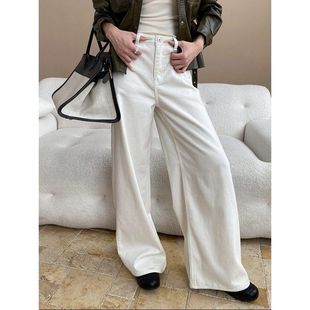 松弛感高腰显瘦加绒保暖牛仔阔腿裤 法式 SN8062 修腿型神裤 司南