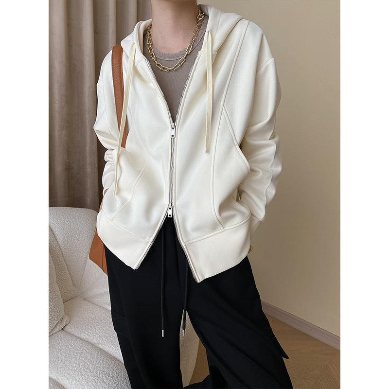 立体拼接连帽卫衣宽松美式运动风