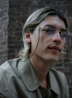 DIFFUSER新品日本手工进口真牛皮太阳镜防掉链可拆卸近视眼镜挂绳