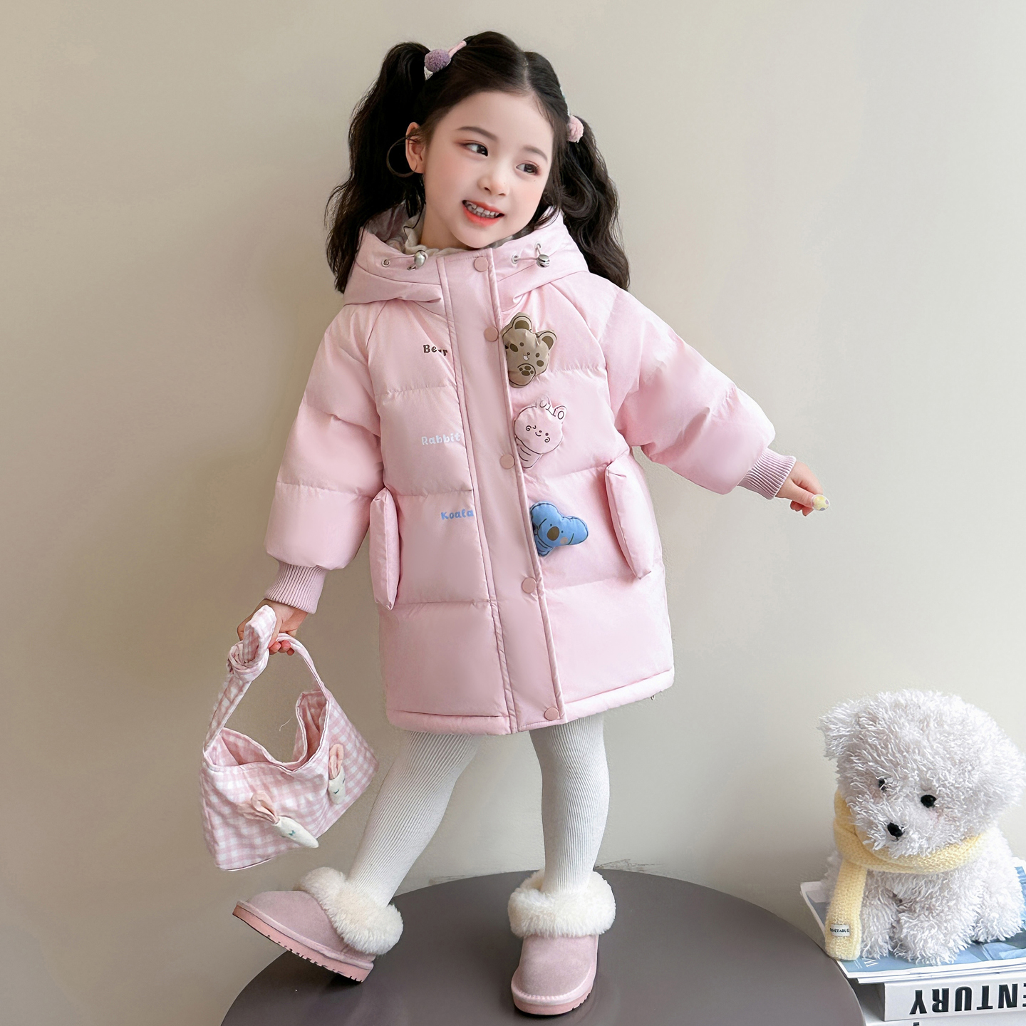 女童羽绒服冬装2025新款洋气儿童两面穿加厚女宝宝冬季中长款外套