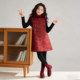 NEXT 新年拜年服红色中长裙马甲套装 JANSO女童中式 国风连衣裙冬季