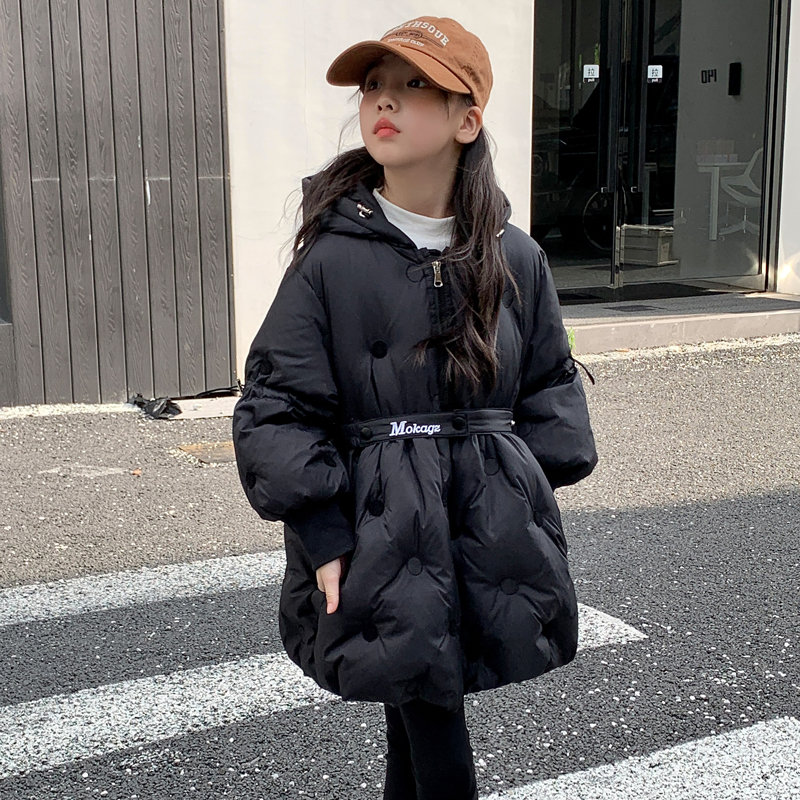 NEXT JANSO女童冬装外套2025新款洋气大童羽绒服儿童中长款棉服