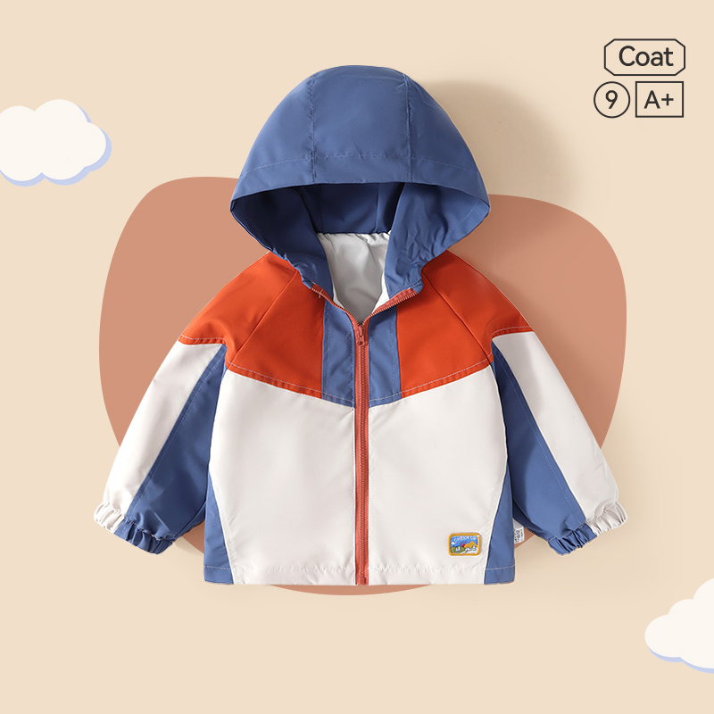 男童冲锋衣春秋婴儿衣服休闲连帽外套秋装宝宝上衣新款幼儿童夹克