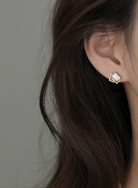 ACC几何耳钉女925纯银轻奢小众高级感耳饰品2025新款爆款简约耳环