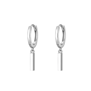 ACC银条耳环女2025新爆款耳圈999纯银轻奢小众素圈耳钉高级感耳饰