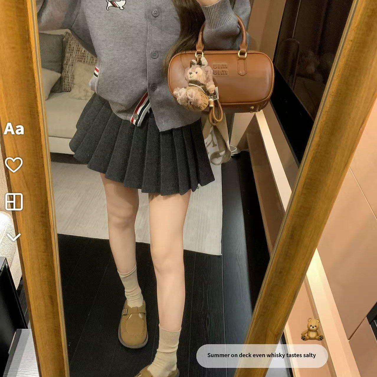 DDXZ夕子百搭休闲衣门襟撞色刺绣毛衣外套亲肤软糯圆领短款针织衫