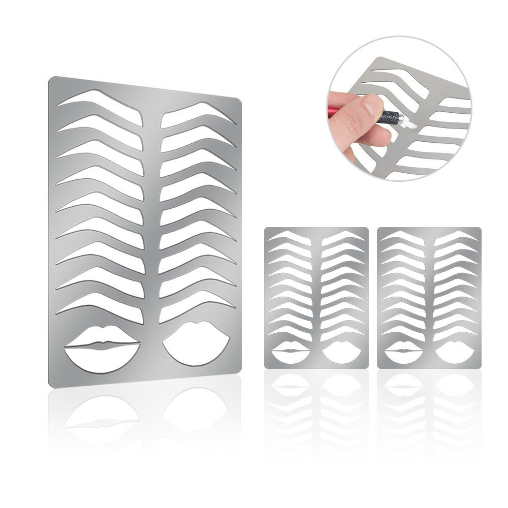 不锈钢纹绣练习眉形模板嘴形眉形练习模板厂家直供 菱角眉 嘟嘟嘴