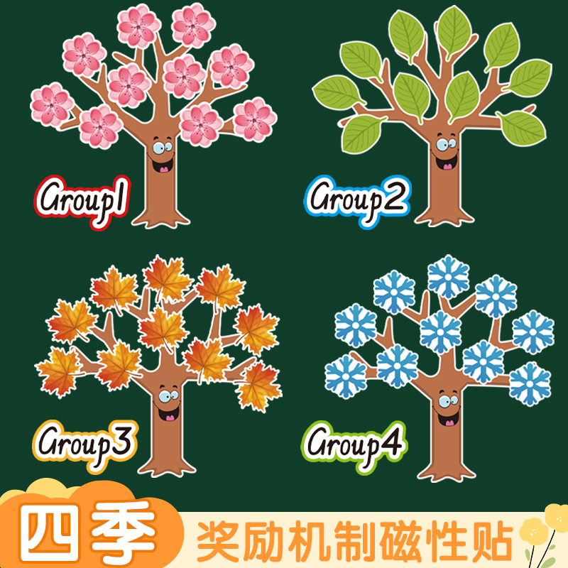 春夏秋冬公开课磁性奖励机制教具