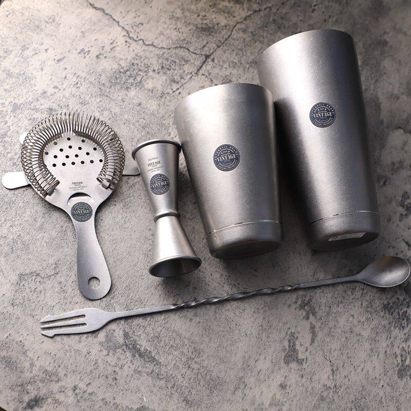 正品日本青芳制作所雪克壶 初学调酒套装 复古做旧调酒器具 送礼