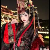 2025新款 战国袍女帝汉服大祭司直裾复原大放量汉服蛇年套装