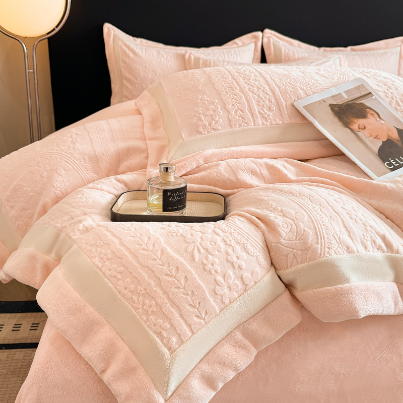 A类母婴级防静电加绒四件套冬季保暖粉色婴儿绒被套床单床上用品4,床上用品,床品套件/四件套/多件套,淘宝优惠券,粉丝福利购,淘宝优惠卷