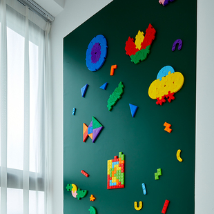 拼图积木墙面玩具磁性贴黑板早教幼儿园儿童墙壁益智区强磁铁教学