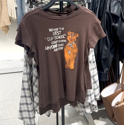 VM NY NB UR2026春迪士尼布偶字母印花短袖T恤衫上衣女5643051 z