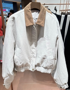 VM NY NB UR2025秋美式复古撞色灯芯绒拼接翻领夹克短款棉服外套