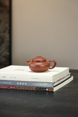 闪购 宜兴紫砂壶全手工红降坡泥如意仿古壶190CC家用紫砂泡茶壶